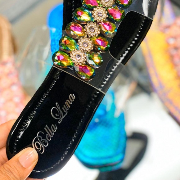 Spring 2021 Rhinestone Lucite Strap Black Sandal - Picture 3 of 4